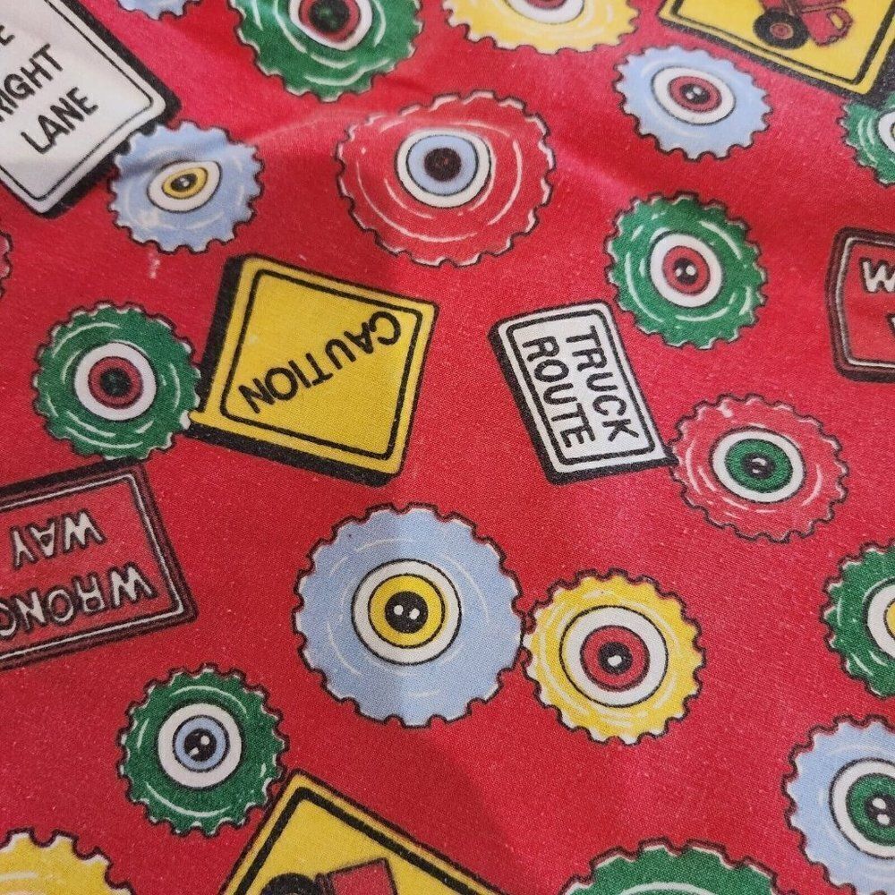 Vintage Red Flat Sheet Construction Signs Wheels Trucks Crafting Cutter